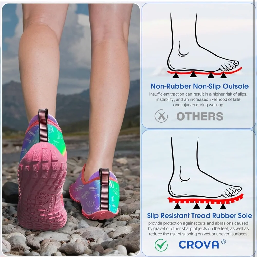 Crova NEW Built-in Heel Grips Water Shoes for Kids Girls